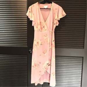 Morning Lavender “Kenley Floral Wrap Midi Dress, Size XS